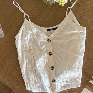 Abercrombie & Fitch Cream Camisole with Button Detail